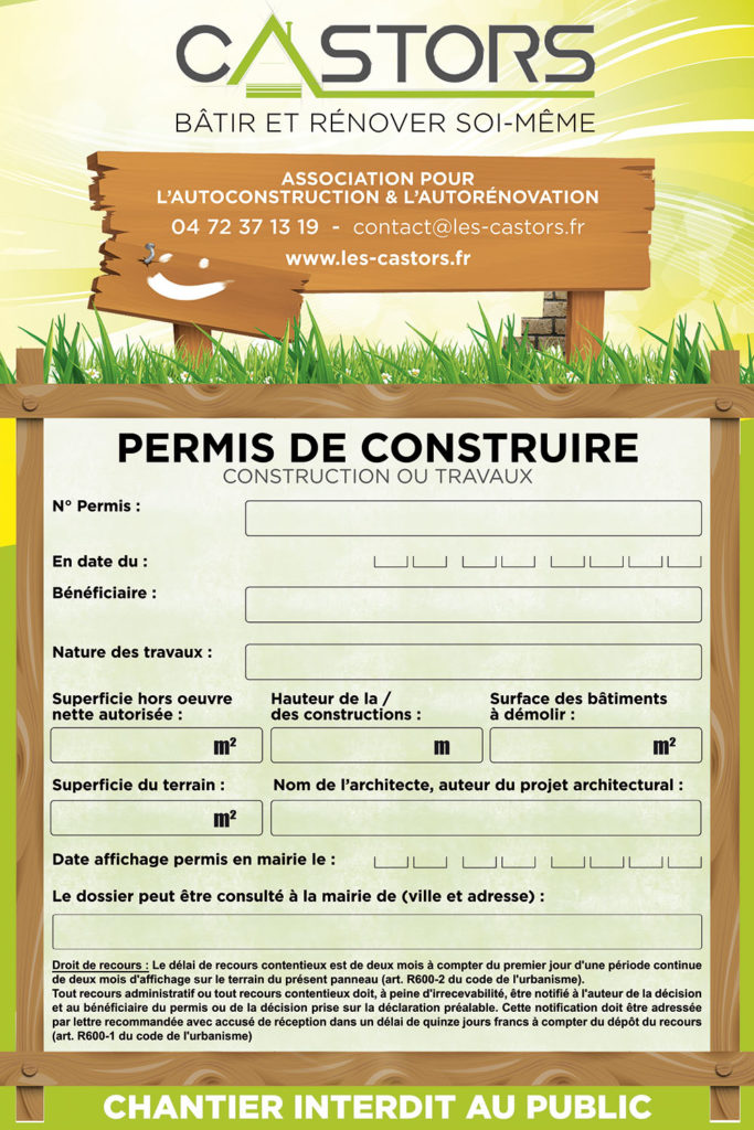 Panneau de chantier-Castors