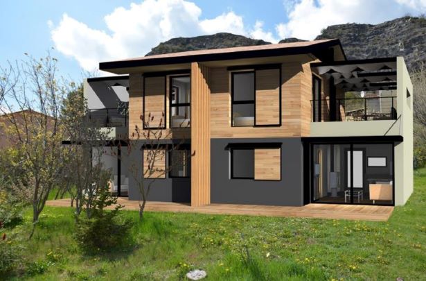 Maison en ossature bois sur Techno Pieux dans les Alpes de Haute Provence