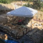 Construction d'une cave enterrée en pierre et voute