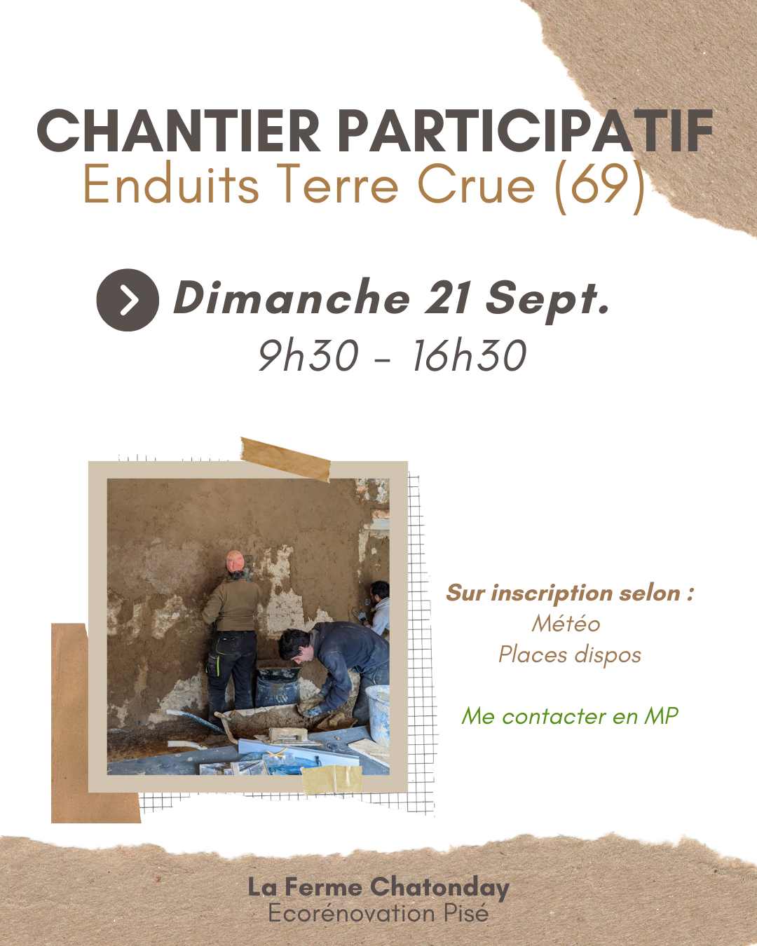 Chantier Participatif : Enduit Terre Crue
