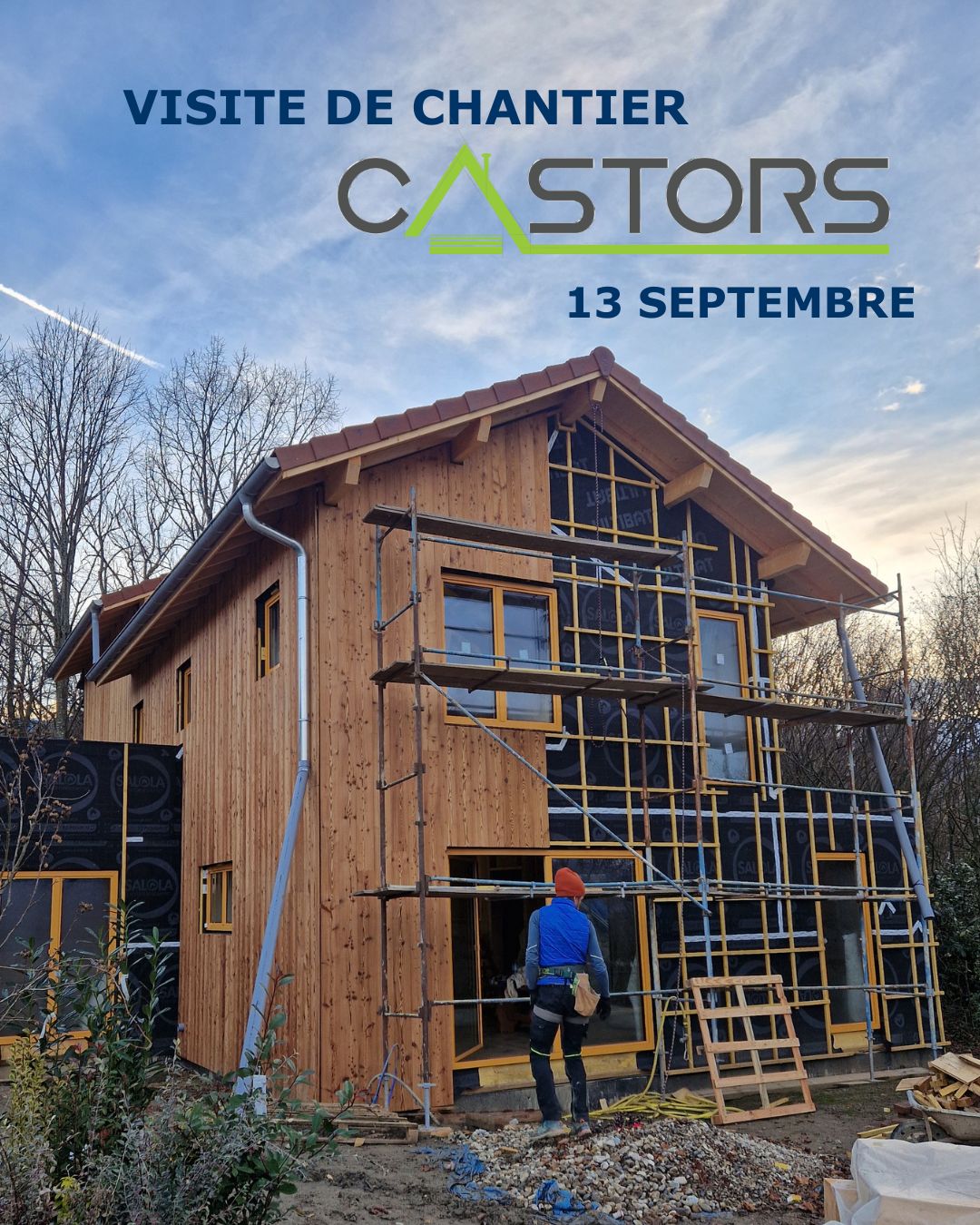 Visite de chantier - Autoconstruction complète en un an - Isère (38)